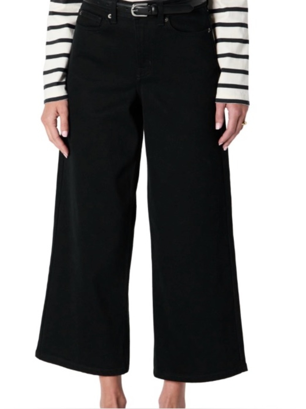 Amazon Essentials Women's Women's Low Stretch High-Rise Wide Leg Crop Jean - Picture 4 of 5